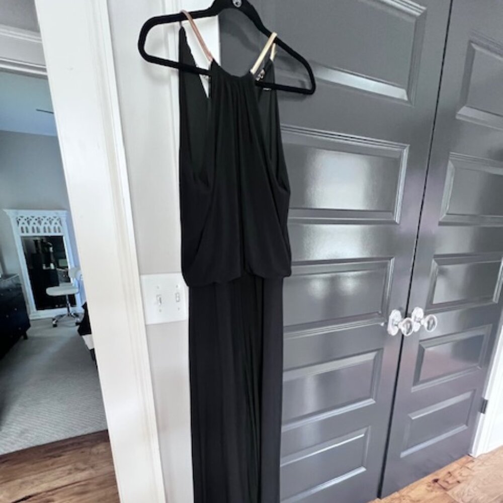 BLACK GOLD COLLAR JUMPSUIT